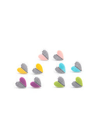 Starlet Shimmer - Striped Heart Earrings