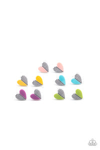 Starlet Shimmer - Striped Heart Earrings