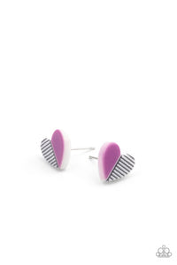 Starlet Shimmer - Striped Heart Earrings